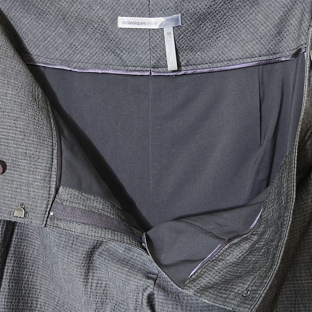 Classique Entier Wide Leg Trouser Pants Size 10 Gray Wool Blend Career Workwear - Picture 13 of 14